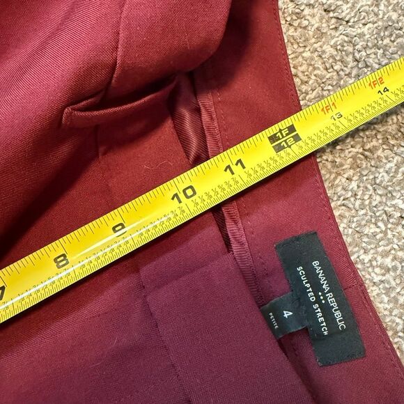 Banana Republic Red Brick Burgundy High Waisted Wide Leg Pants 4 - Picture 7 of 8